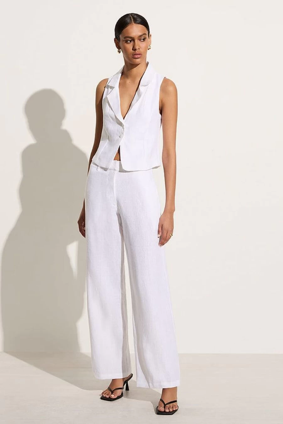 Faithfull The Brand Rossio High-Waisted White Pant - Women's Boho Linen Trousers