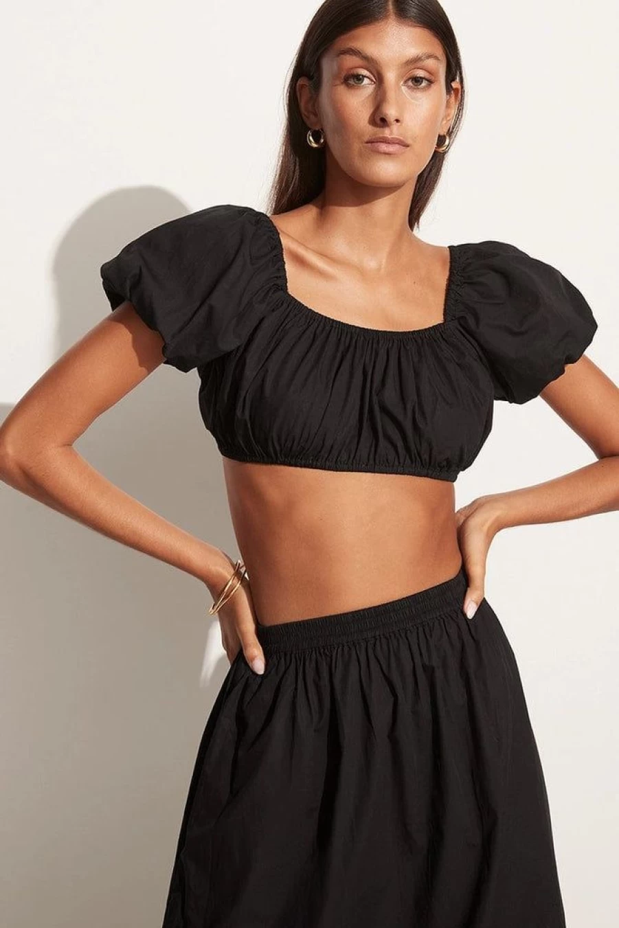 Faithfull The Brand Rhea Top - Black Women's Blouse Final Sale