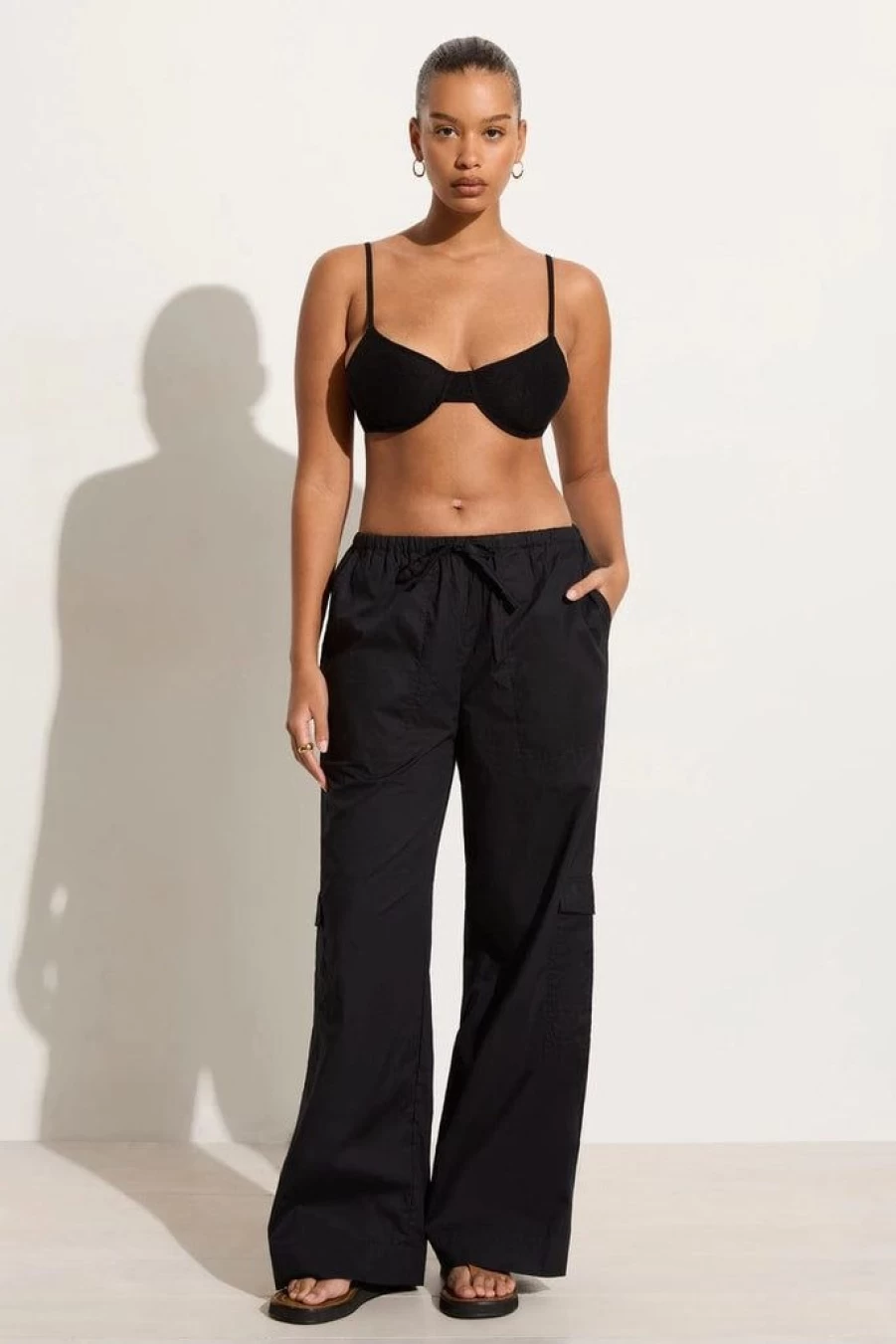 Faithfull The Brand Mico Black Pants - Women's High-Waisted Linen Trousers Final Sale