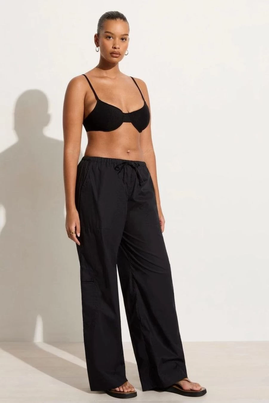 Faithfull The Brand Mico Black Pants - Women's High-Waisted Linen Trousers Final Sale