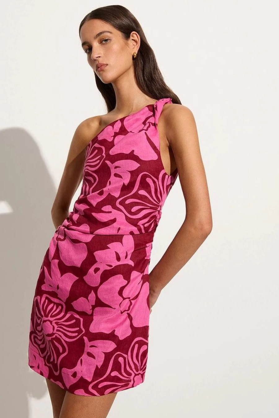 Faithfull The Brand Marga Floral Mini Dress in Pink - Mica Style