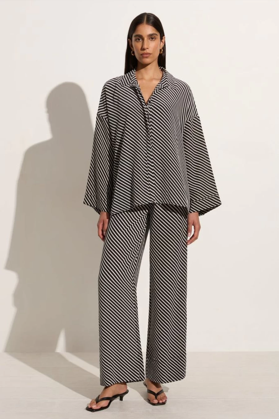 Faithfull The Brand Amici Stripe Black Toscano Shirt