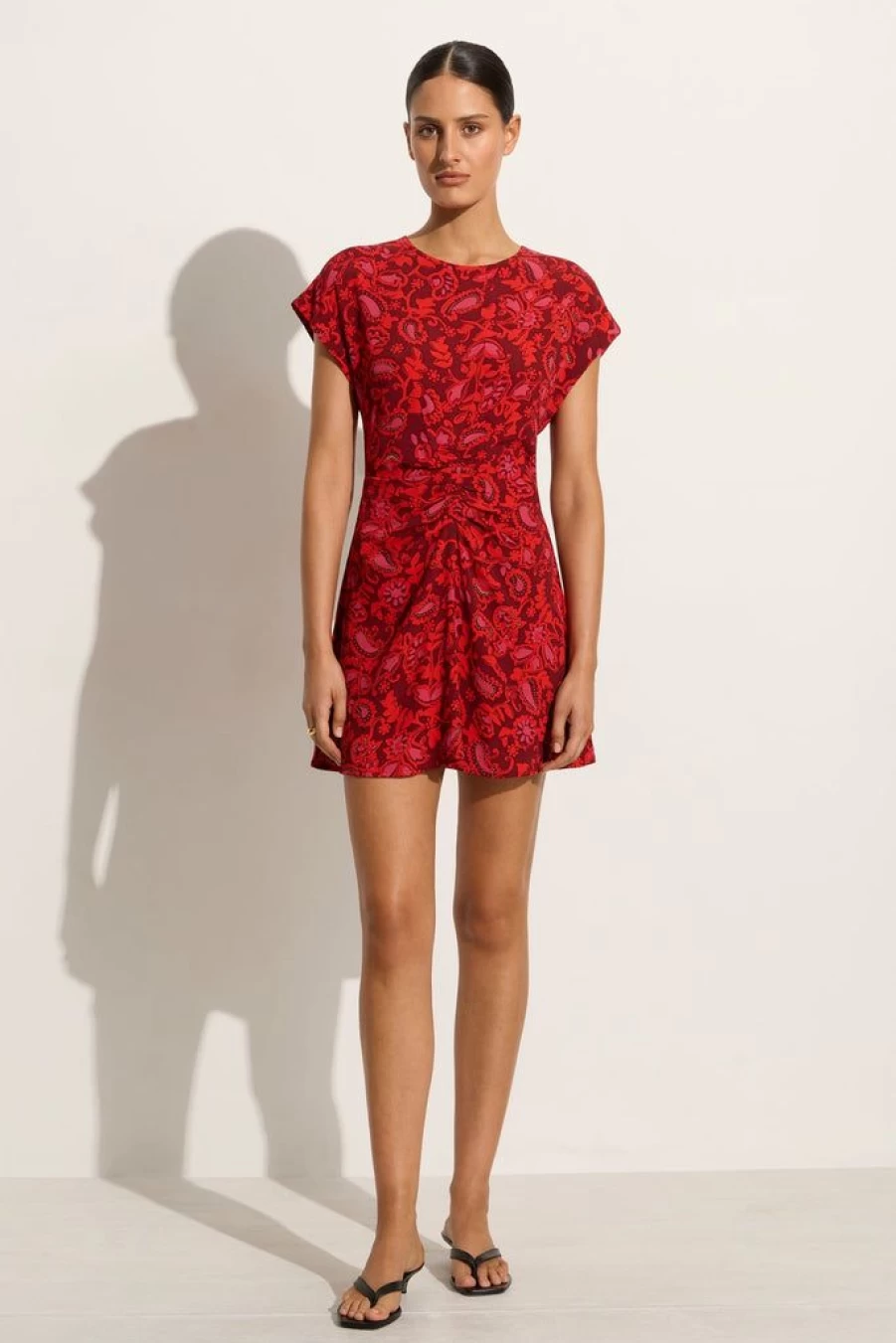 Faithfull The Brand Celestina Mini Dress - Paisley Print Red Floral Summer Dress