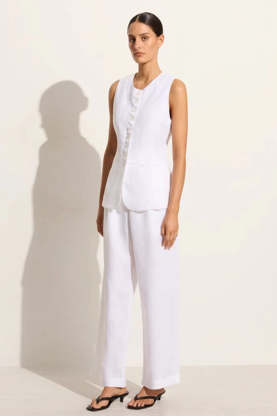 Faithfull The Brand Domenico White Vest - Women's Linen Summer Top