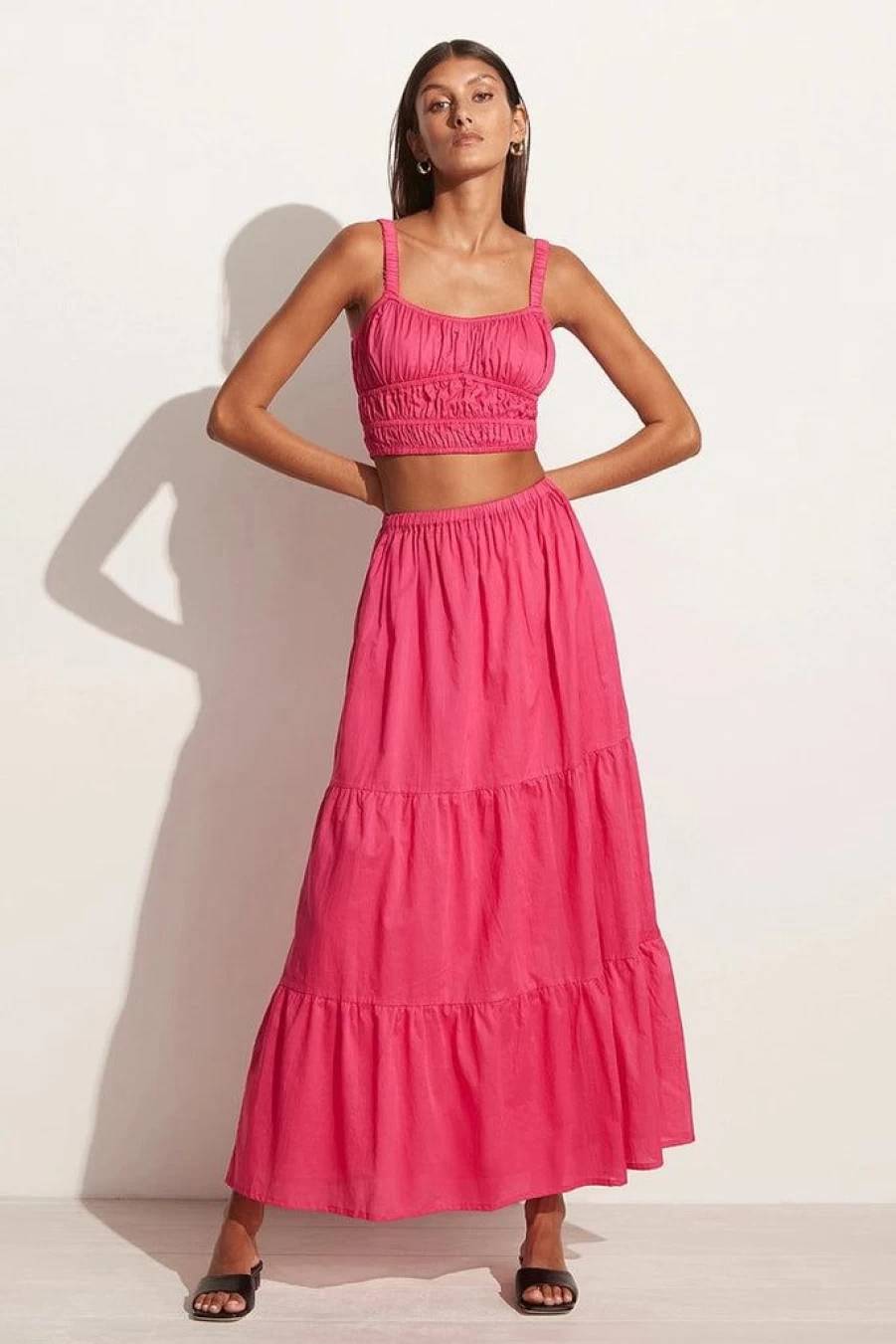 Faithfull The Brand Ellaine Maxi Skirt in Fuchsia - Women's Boho Chic Long Skirt Final Sale