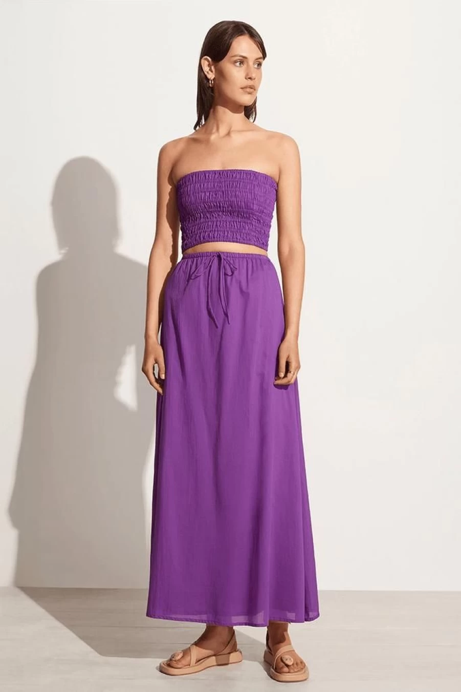 Faithfull The Brand Jaddha Maxi Skirt in Violet - Boho Chic Long Skirt Women's Final Sale