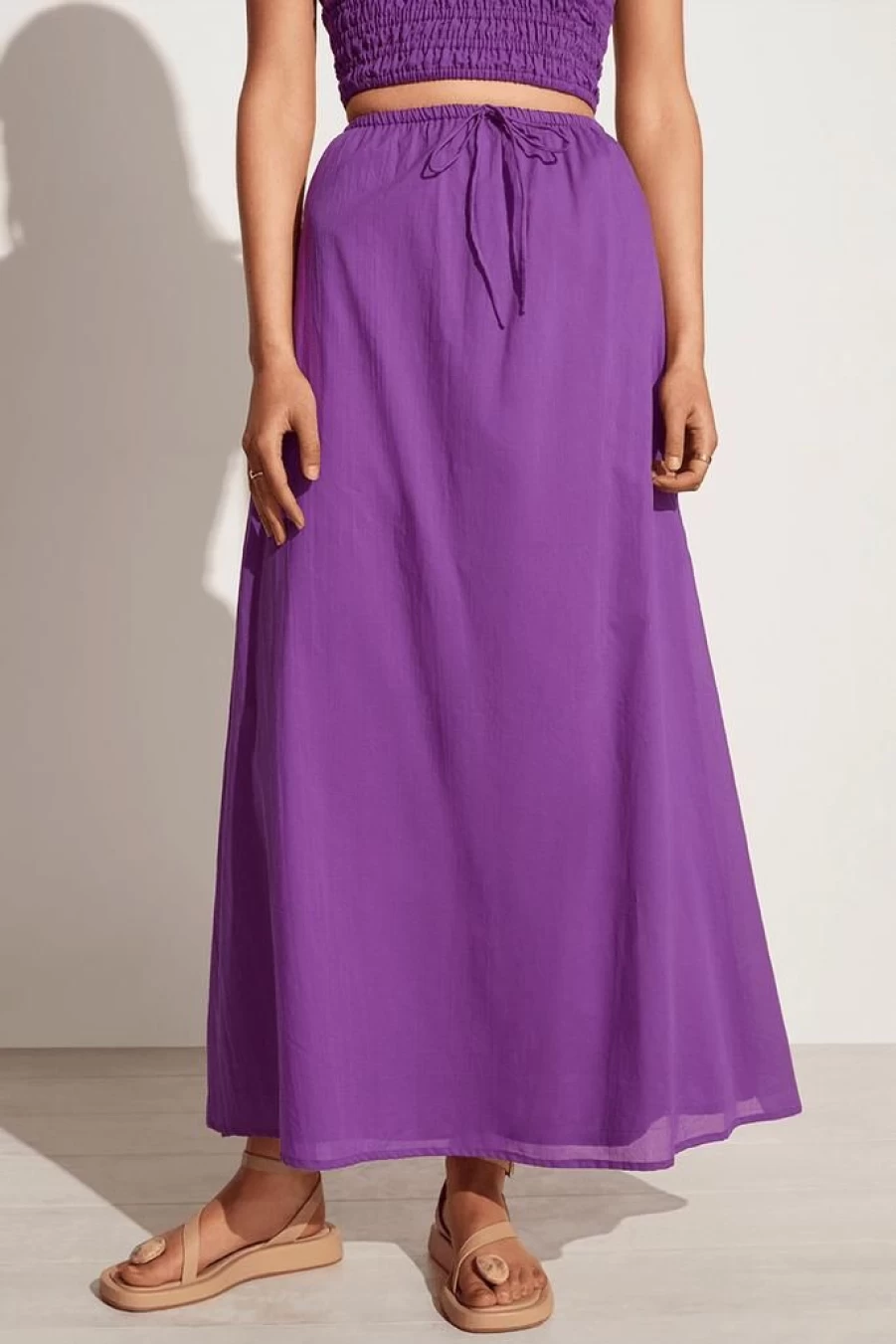 Faithfull The Brand Jaddha Maxi Skirt in Violet - Boho Chic Long Skirt Women's Final Sale