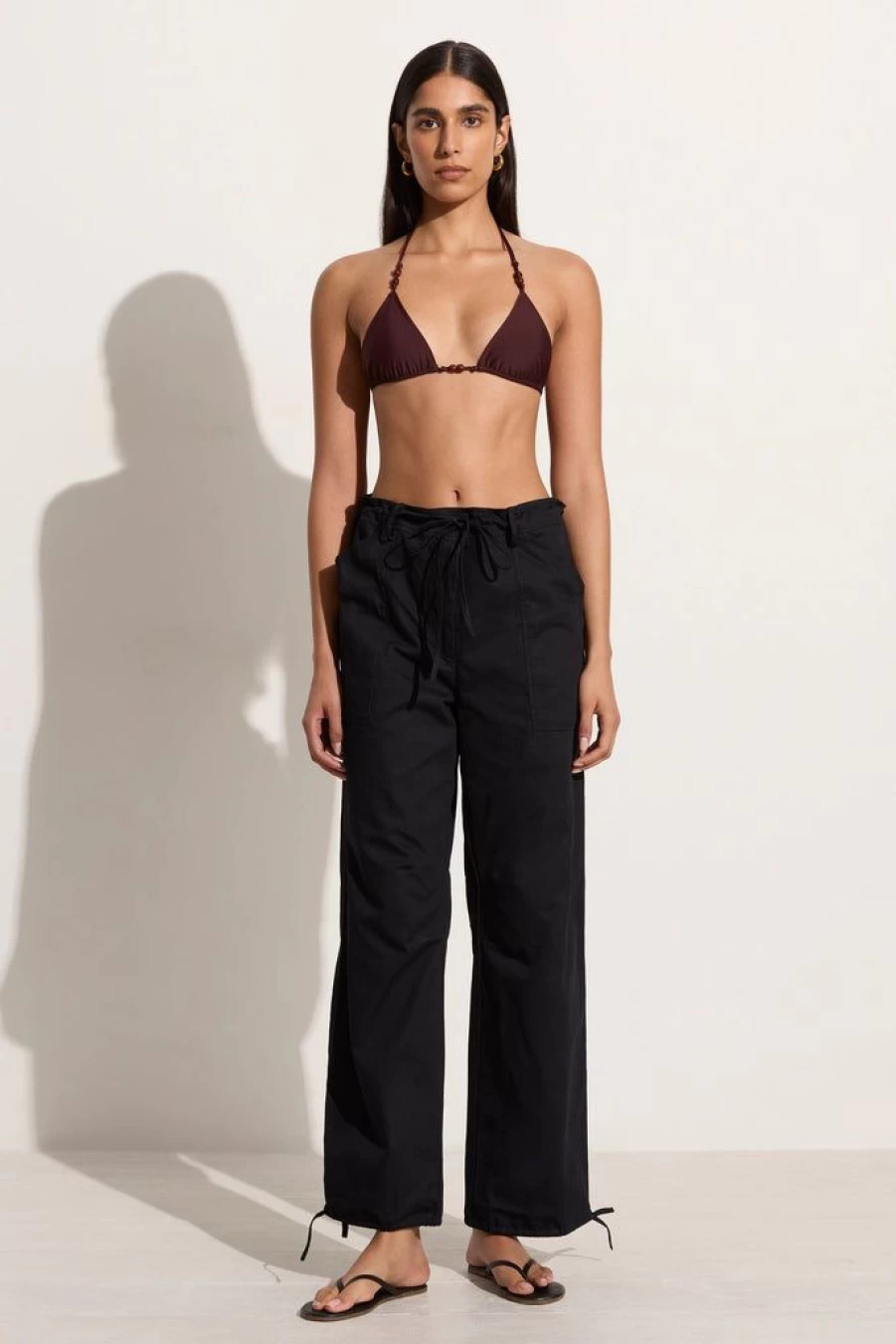Faithfull The Brand Cristo High-Waisted Pant in Classic Black - Women's Tailored Trousers