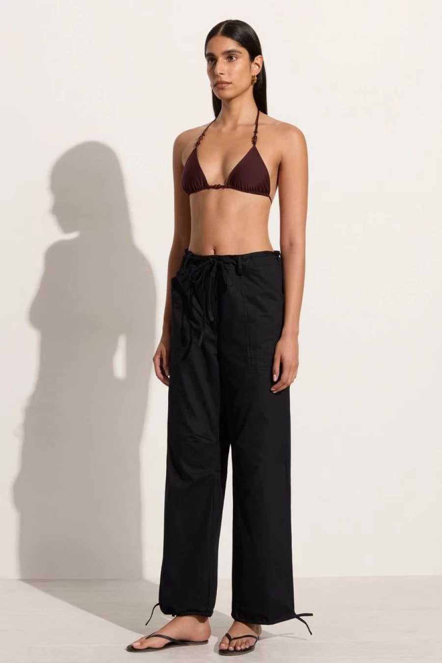 Faithfull The Brand Cristo High-Waisted Pant in Classic Black - Women's Tailored Trousers