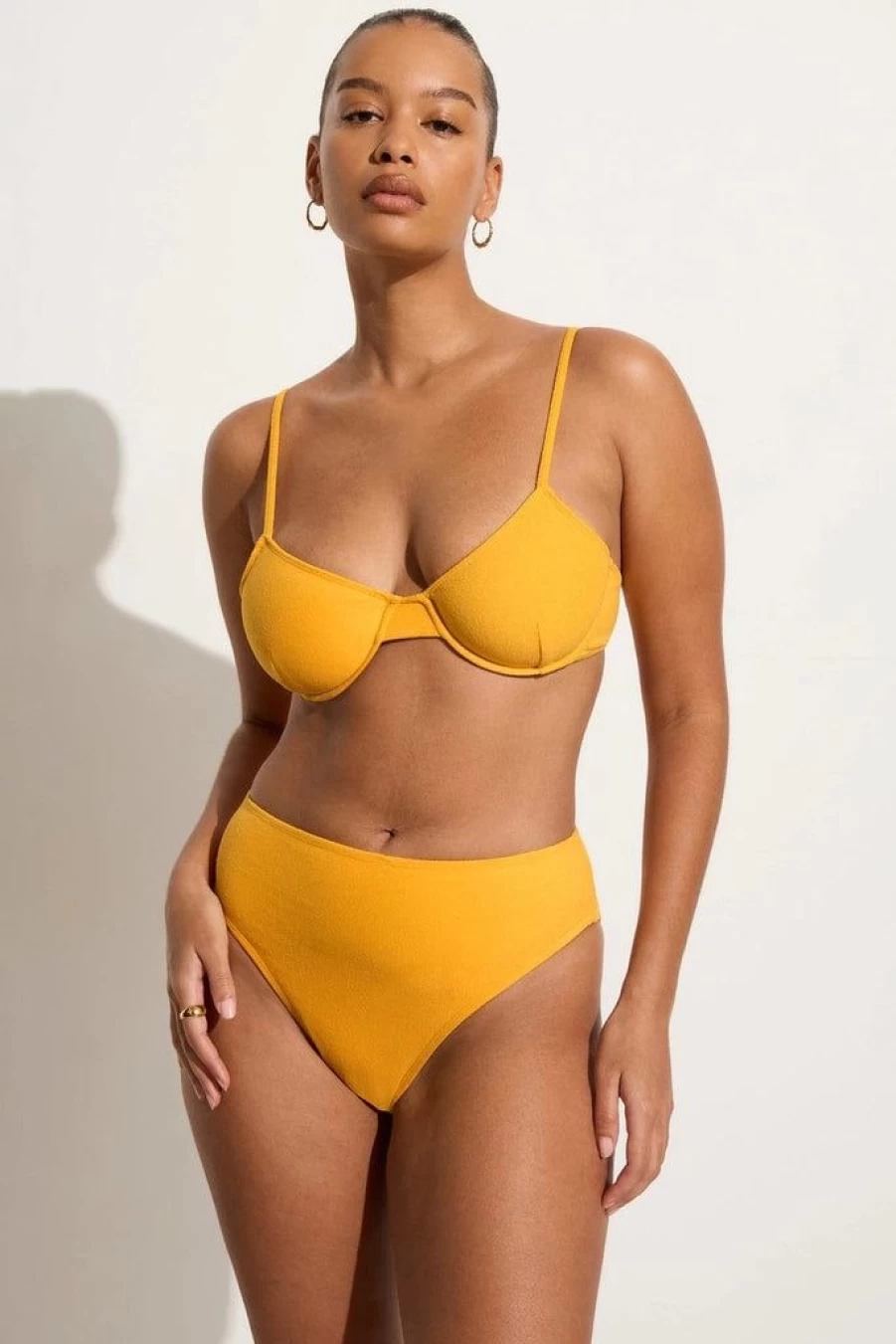 Faithfull The Brand Maxime Citrus Toweling Bikini Top - Women's Swimwear Final Sale
