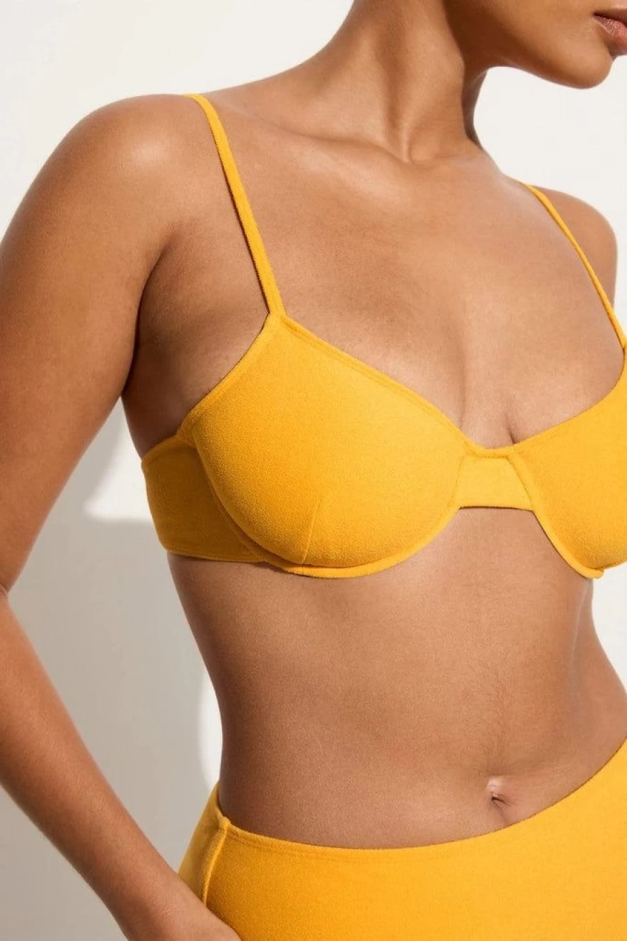 Faithfull The Brand Maxime Citrus Toweling Bikini Top - Women's Swimwear Final Sale