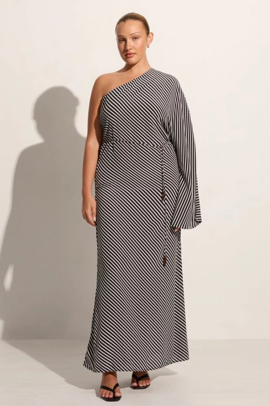 Faithfull The Brand Gino Maxi Dress - Toscano Stripe Black - Women's Bohemian Summer Beach Dress