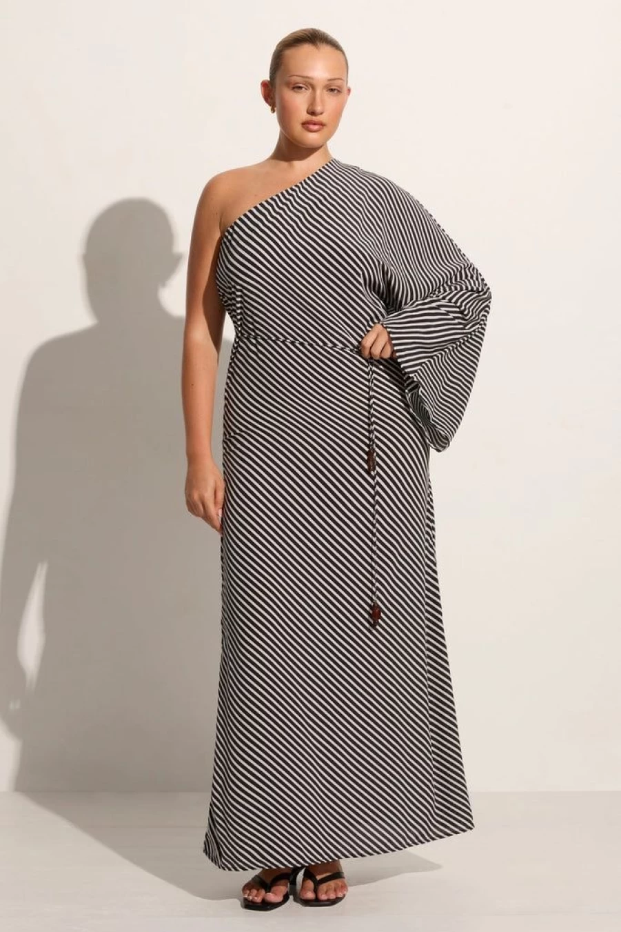 Faithfull The Brand Gino Maxi Dress - Toscano Stripe Black - Women's Bohemian Summer Beach Dress