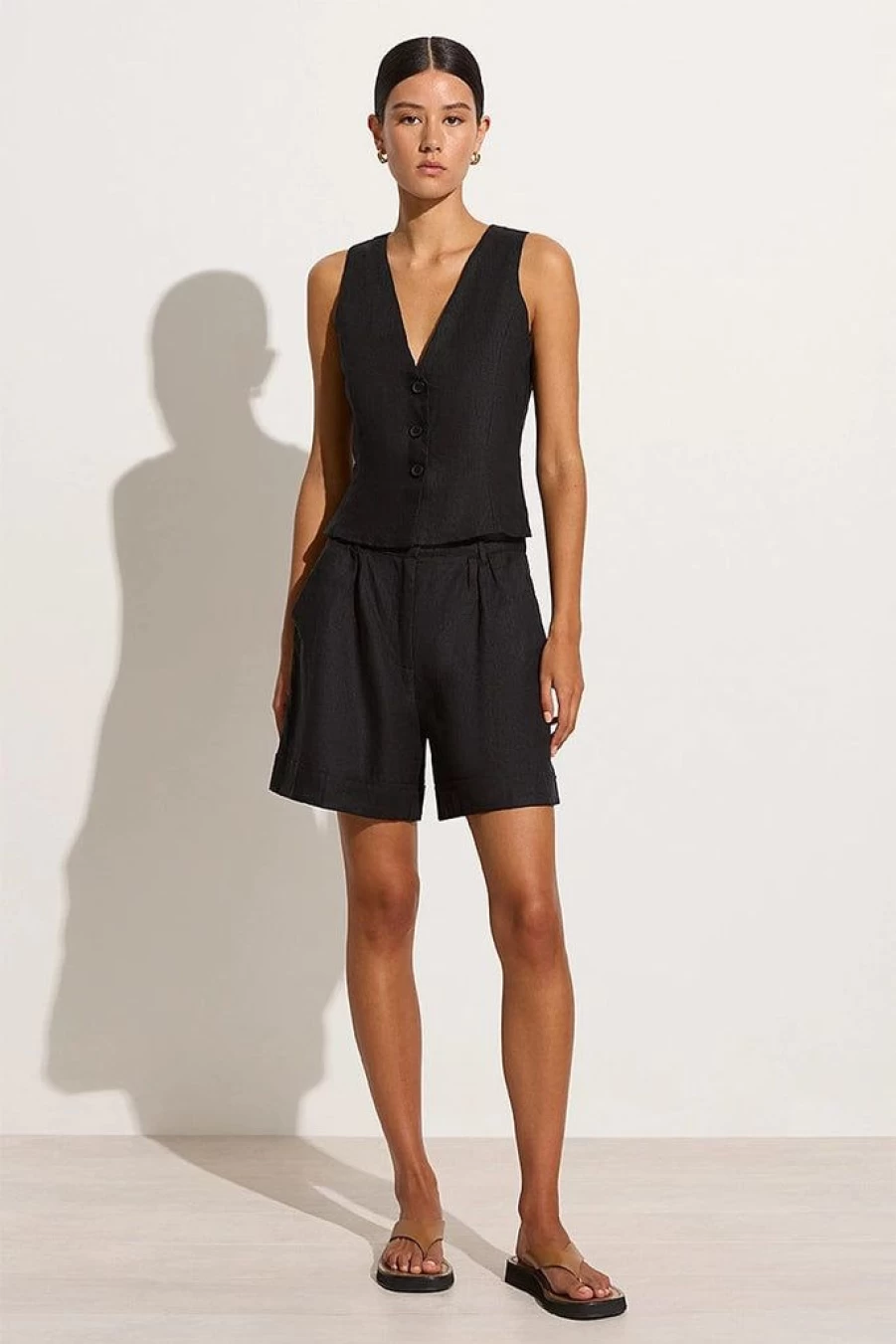 Faithfull The Brand Salome Black Top Women's Fashion Apparel