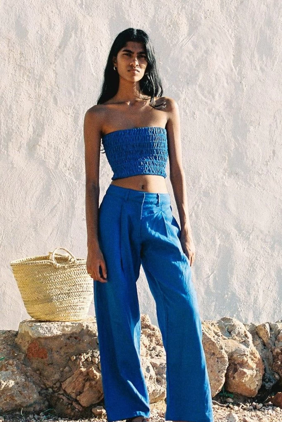 Faithfull The Brand Francois Pants in Sicilian Blue - Limited Final Sale