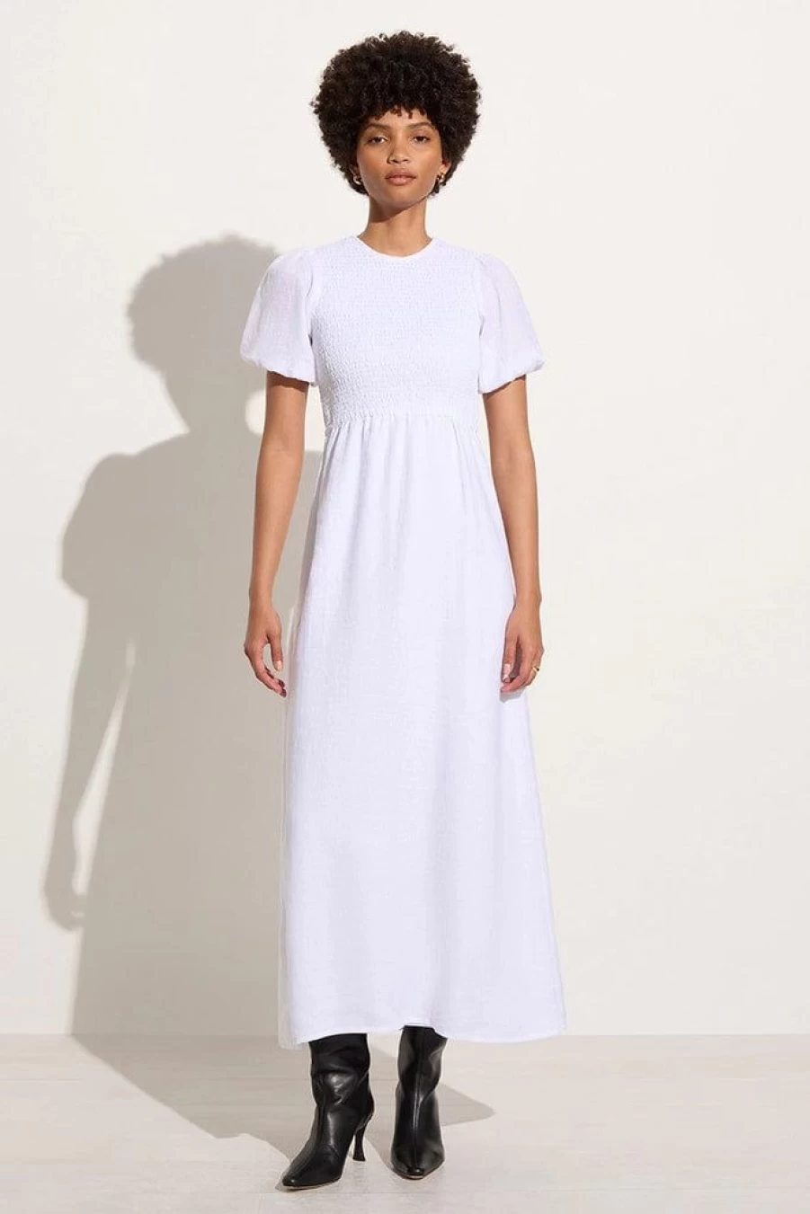 Faithfull The Brand Gloria White Midi Dress - Women's Boho Floral Summer Dress