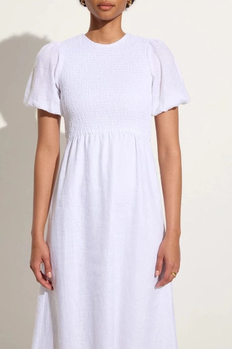 Faithfull The Brand Gloria White Midi Dress - Women's Boho Floral Summer Dress