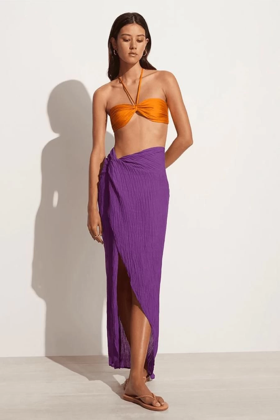 Faithfull The Brand Lulu Maxi Skirt in Violet - Women's Boho Floral Print Long Skirt Final Sale