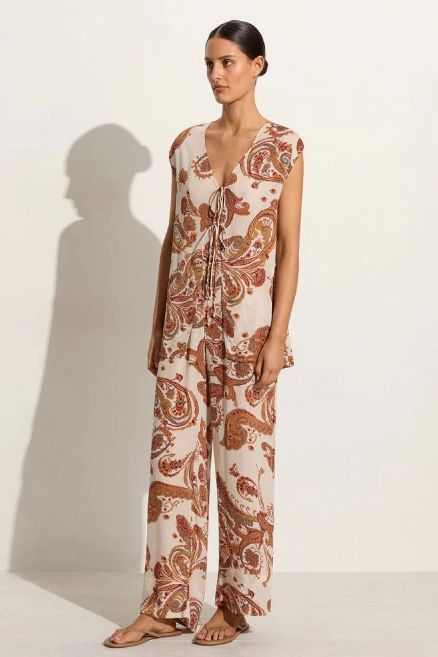 Faithfull The Brand Ionica Top Alessia - Floral Paisley Print Women's Blouse