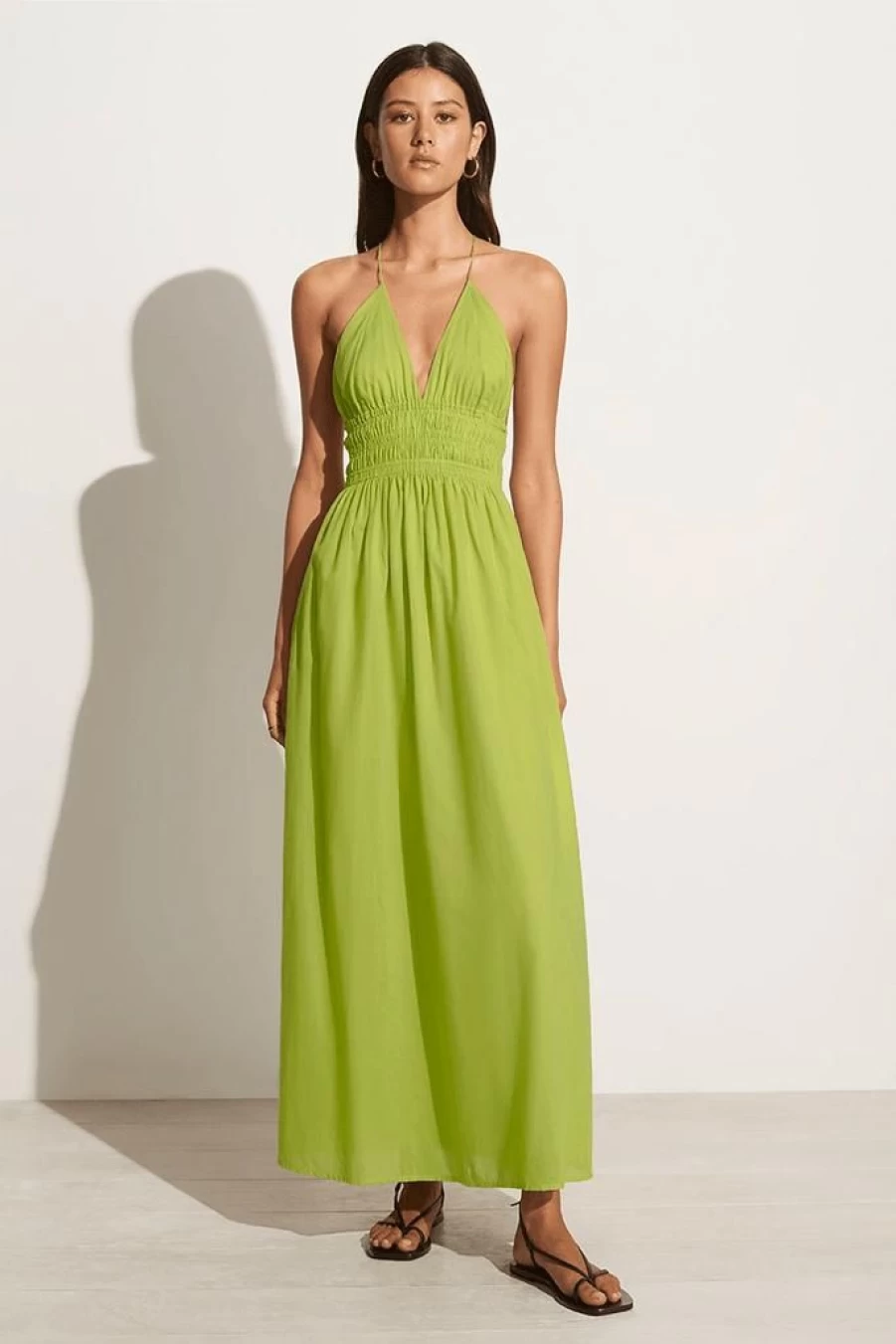 Faithfull The Brand Bisetta Maxi Dress in Kiwifruit - Final Sale