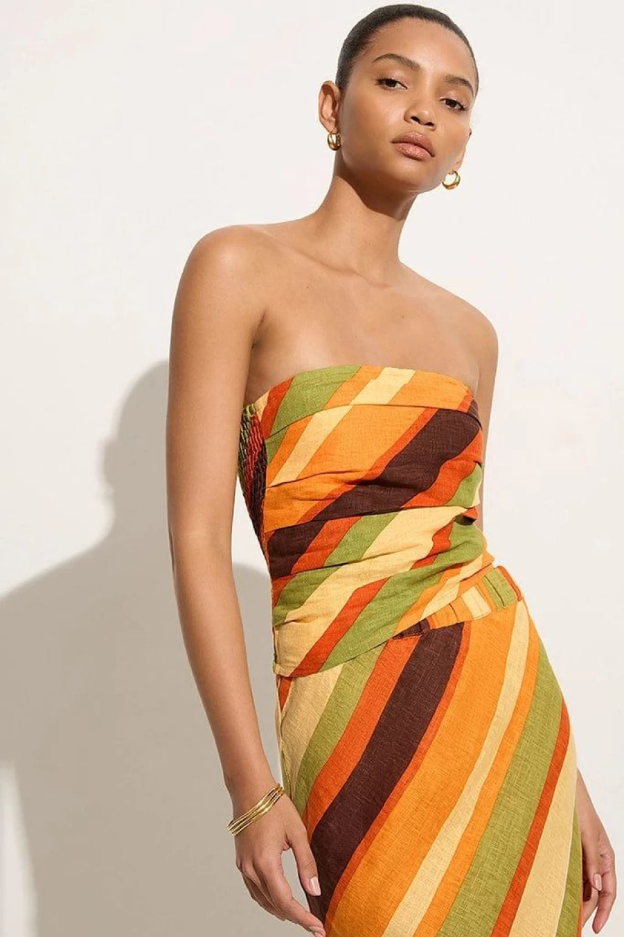 Faithfull The Brand Setubal Striped Off-Shoulder Sun Top