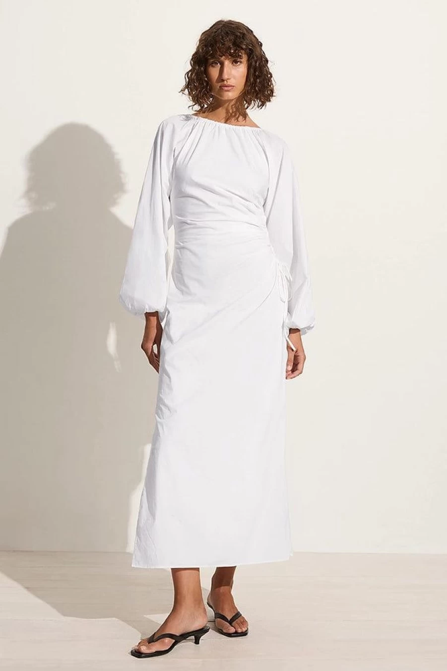 Faithfull The Brand De Deus Midi Dress in White | Elegant Summer Dress