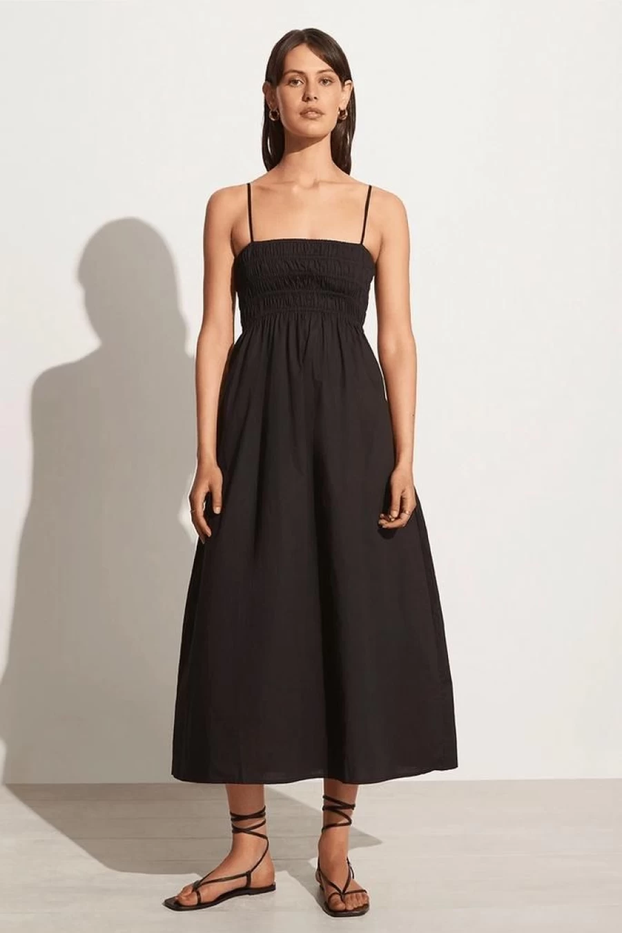 Faithfull The Brand Marieka Black Midi Dress - Final Sale & Free Shipping
