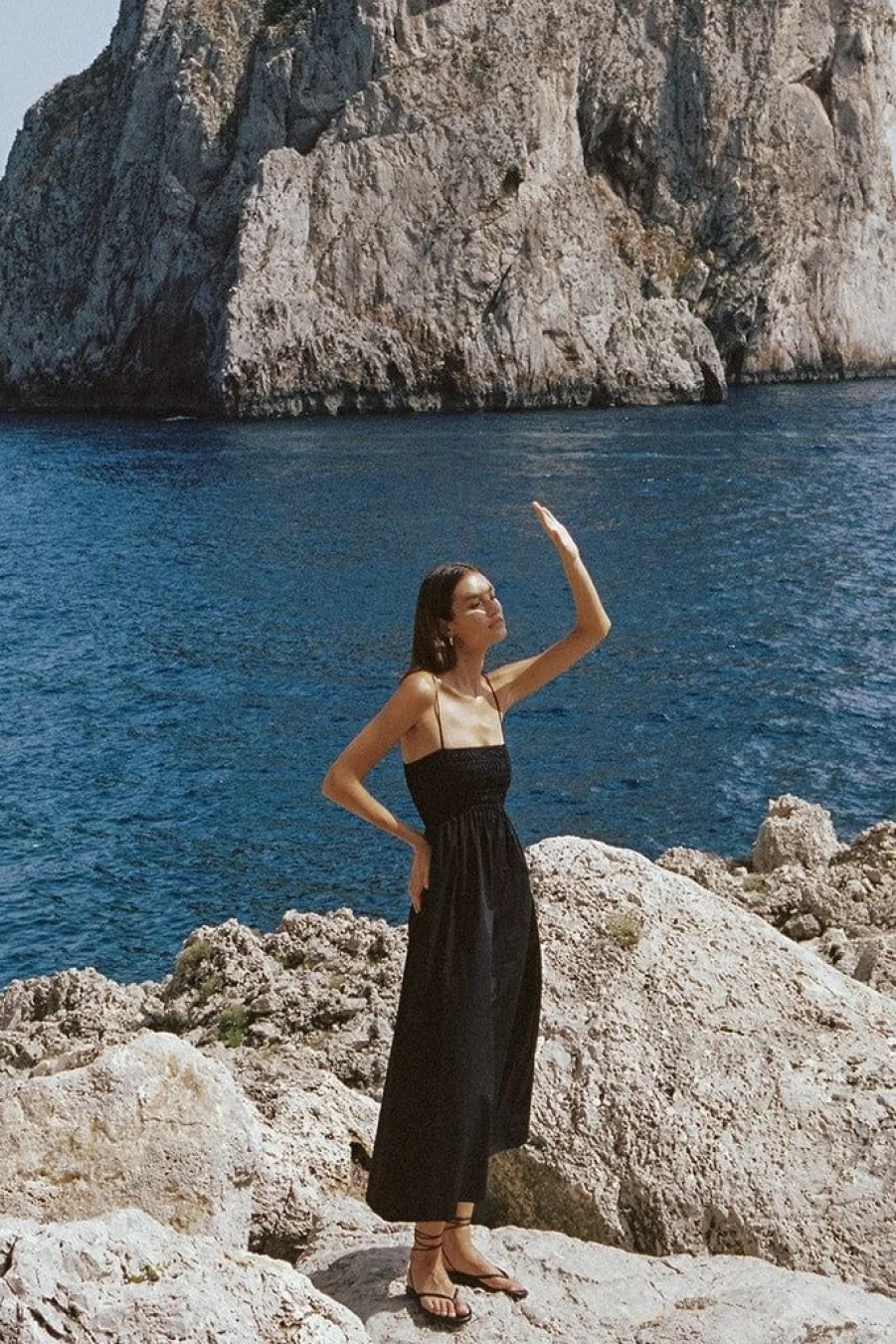 Faithfull The Brand Marieka Black Midi Dress - Final Sale & Free Shipping