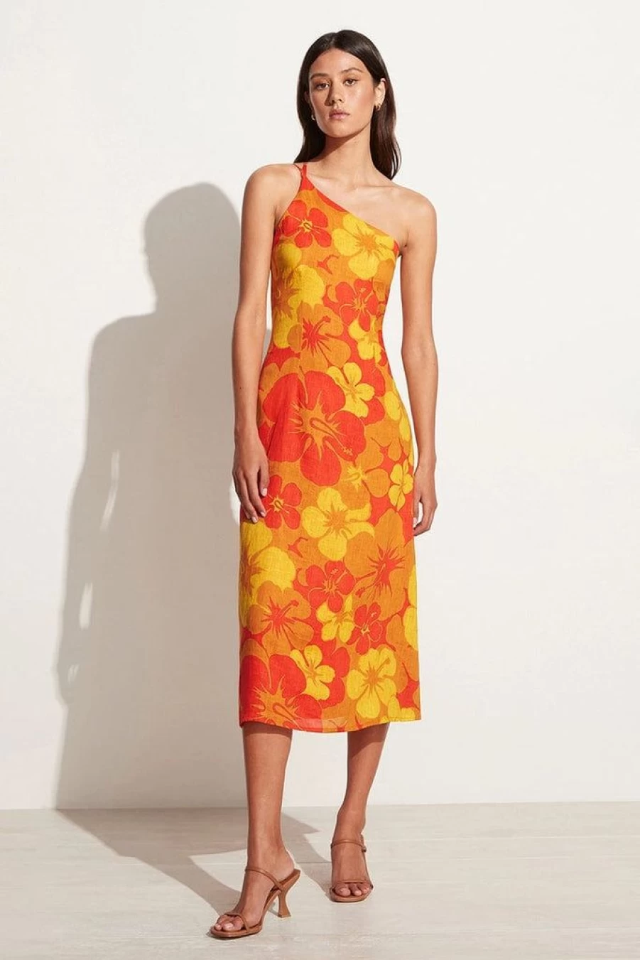 Faithfull The Brand Soko Midi Dress - Surfs Up Floral Print, Knee-Length Summer Dress, Women's Boho Chic Beachwear