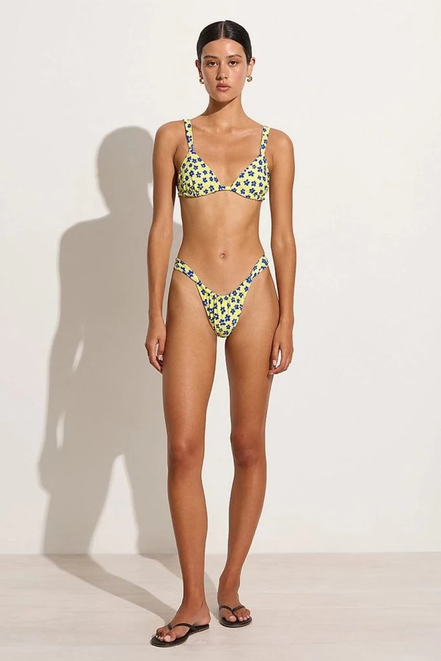 Faithfull The Brand Gita Floral Blue Bikini Bottoms - Women's Swimwear Final Sale