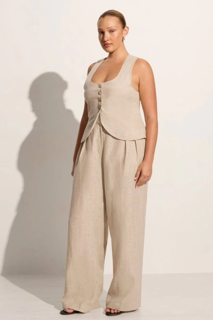 Faithfull The Brand Duomo Pant Natural Women's High-Waisted Linen Blend Trousers
