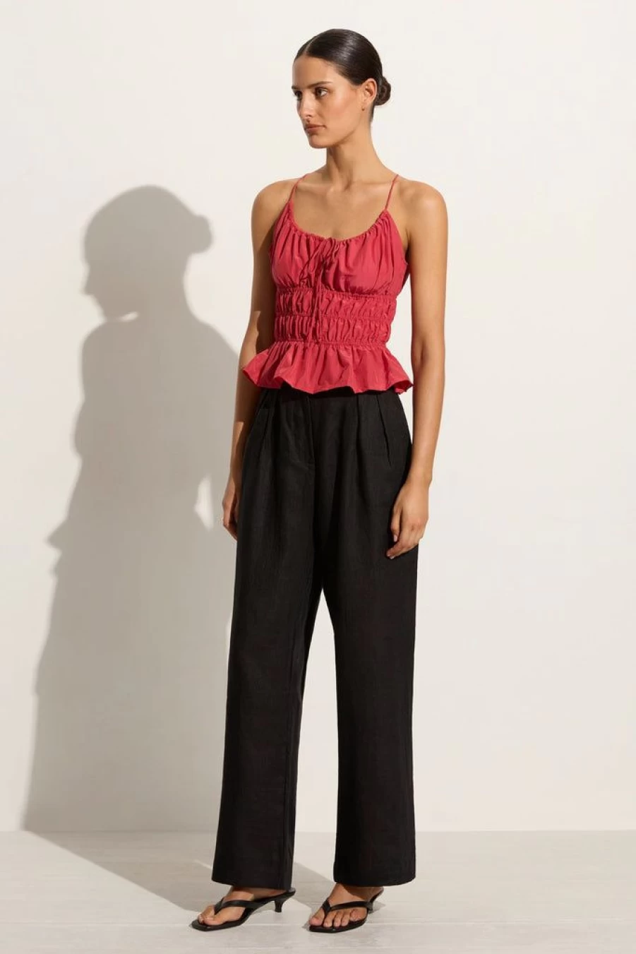 Faithfull The Brand Casale Top in Crimson - Women's Boho Chic Blouse