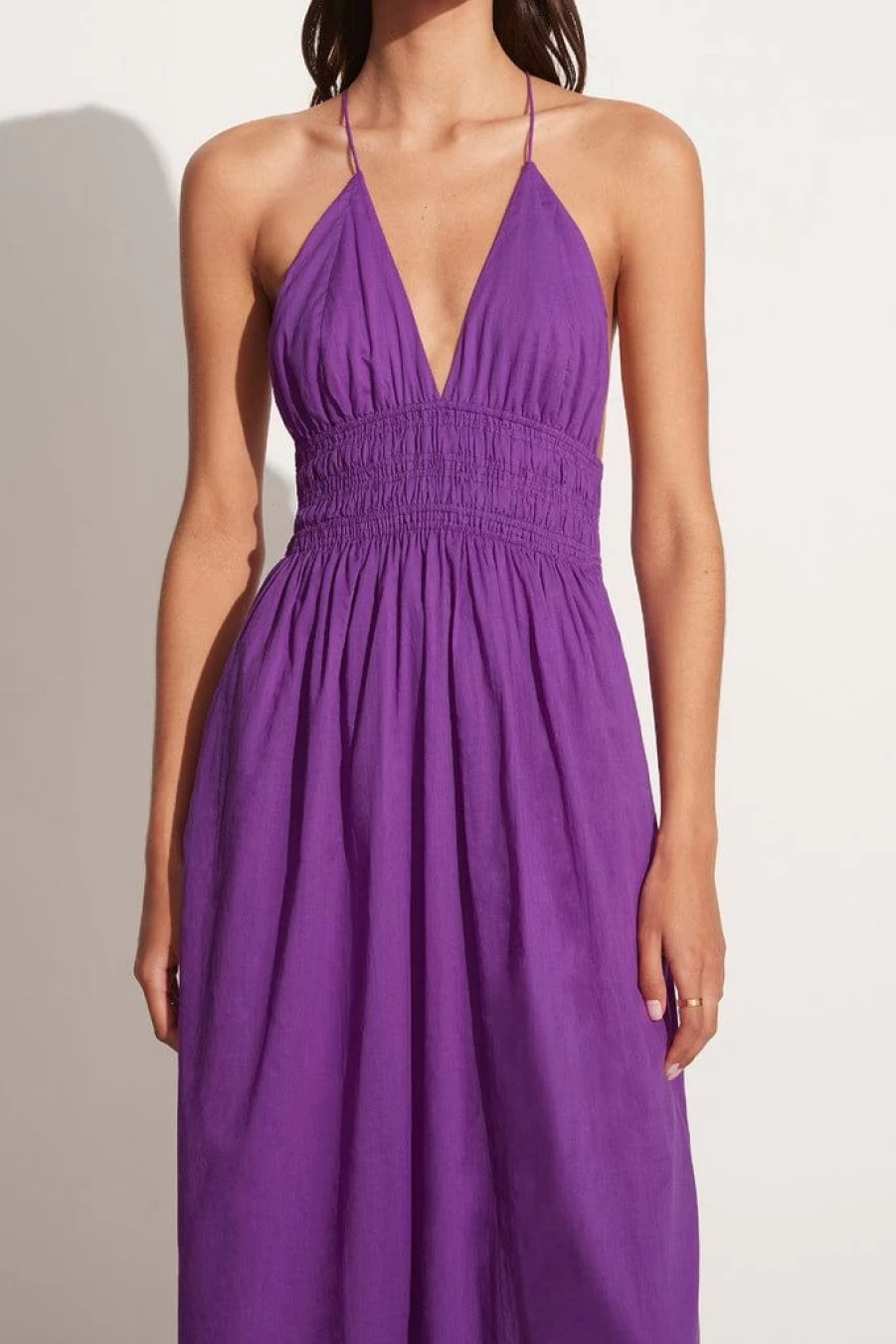 Faithfull The Brand Bisetta Maxi Dress in Violet - Women's Boho Floral Summer Dress
