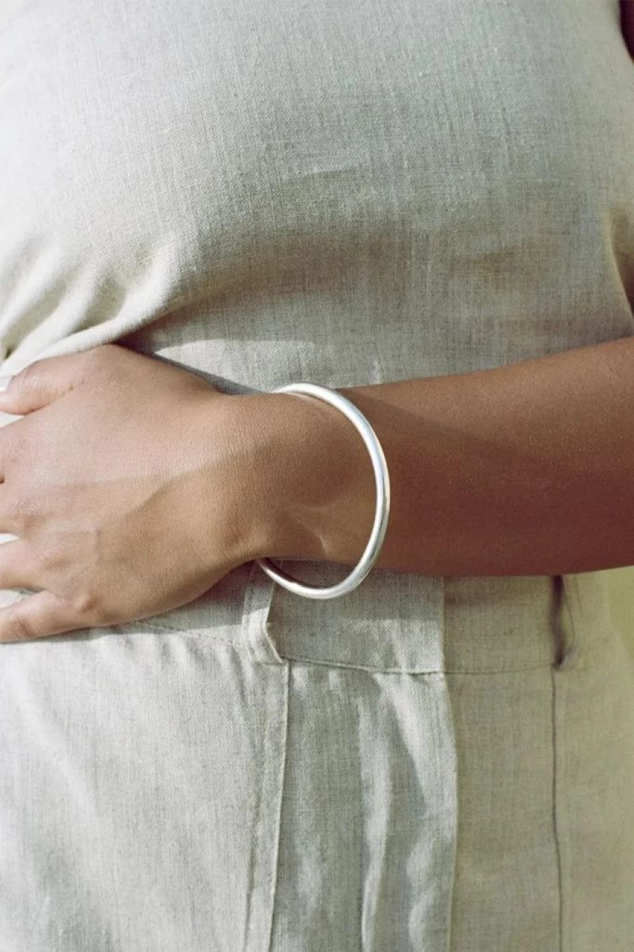 Faithfull The Brand Mene Silver Bangle Bracelet for Women