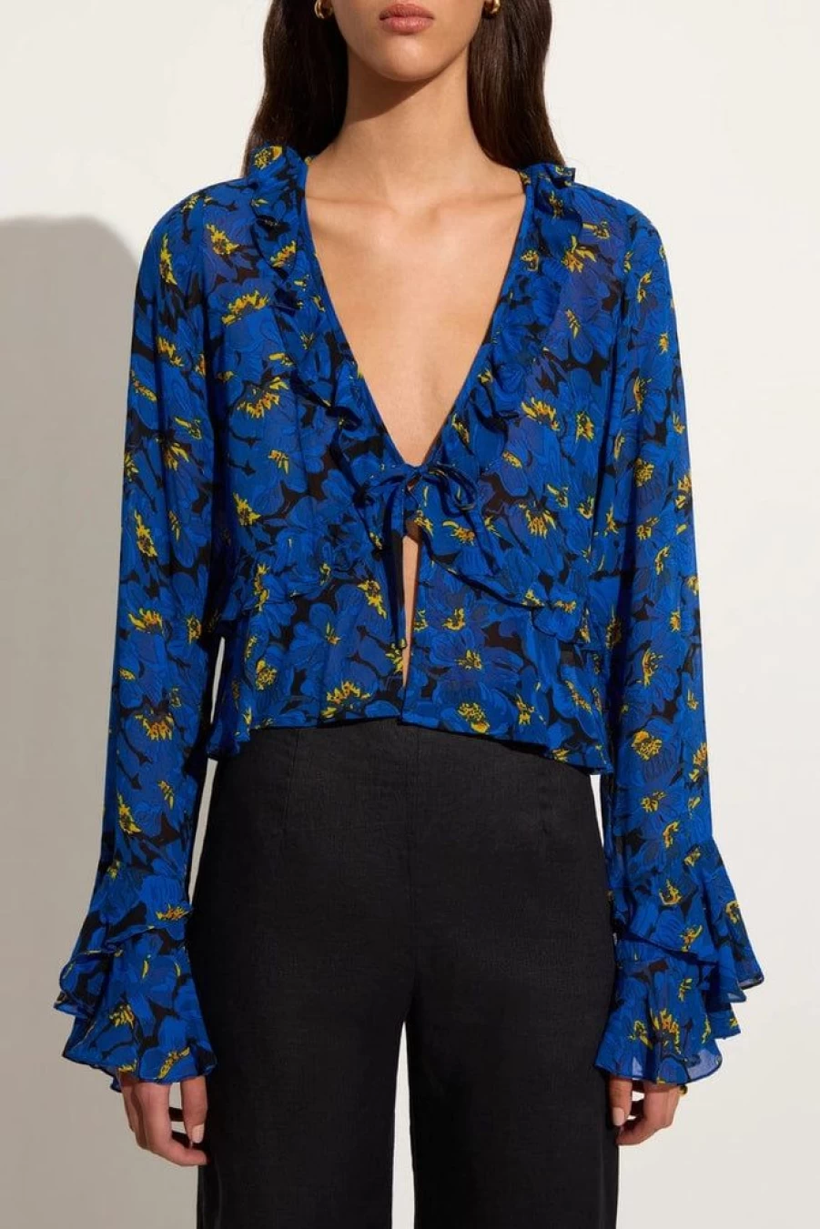 Faithfull The Brand Floral Blue El Limon Dress - Montenegro Top
