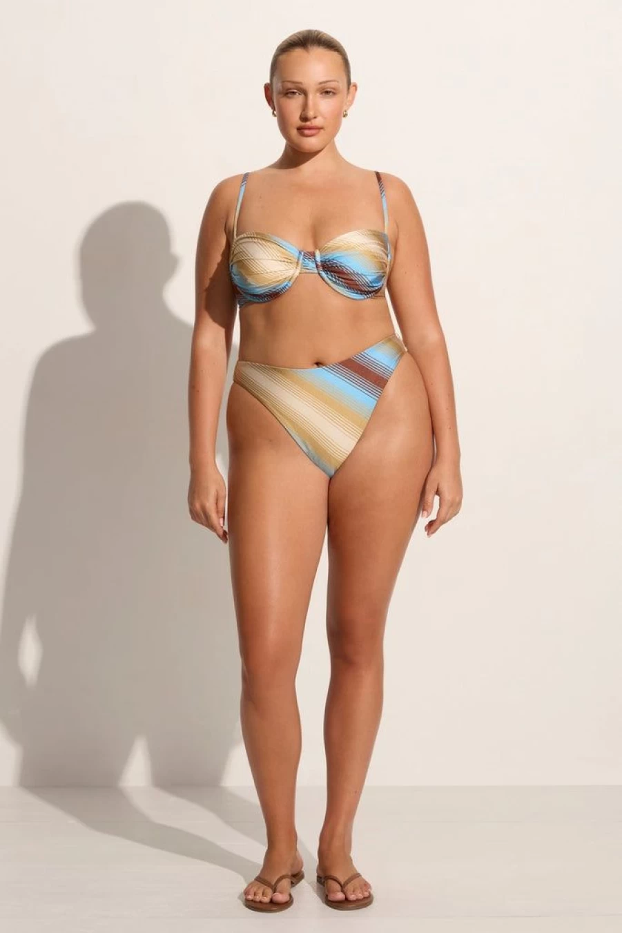 Faithfull The Brand Stefania Striped Bikini Top - Cervia Stripe Swimwear