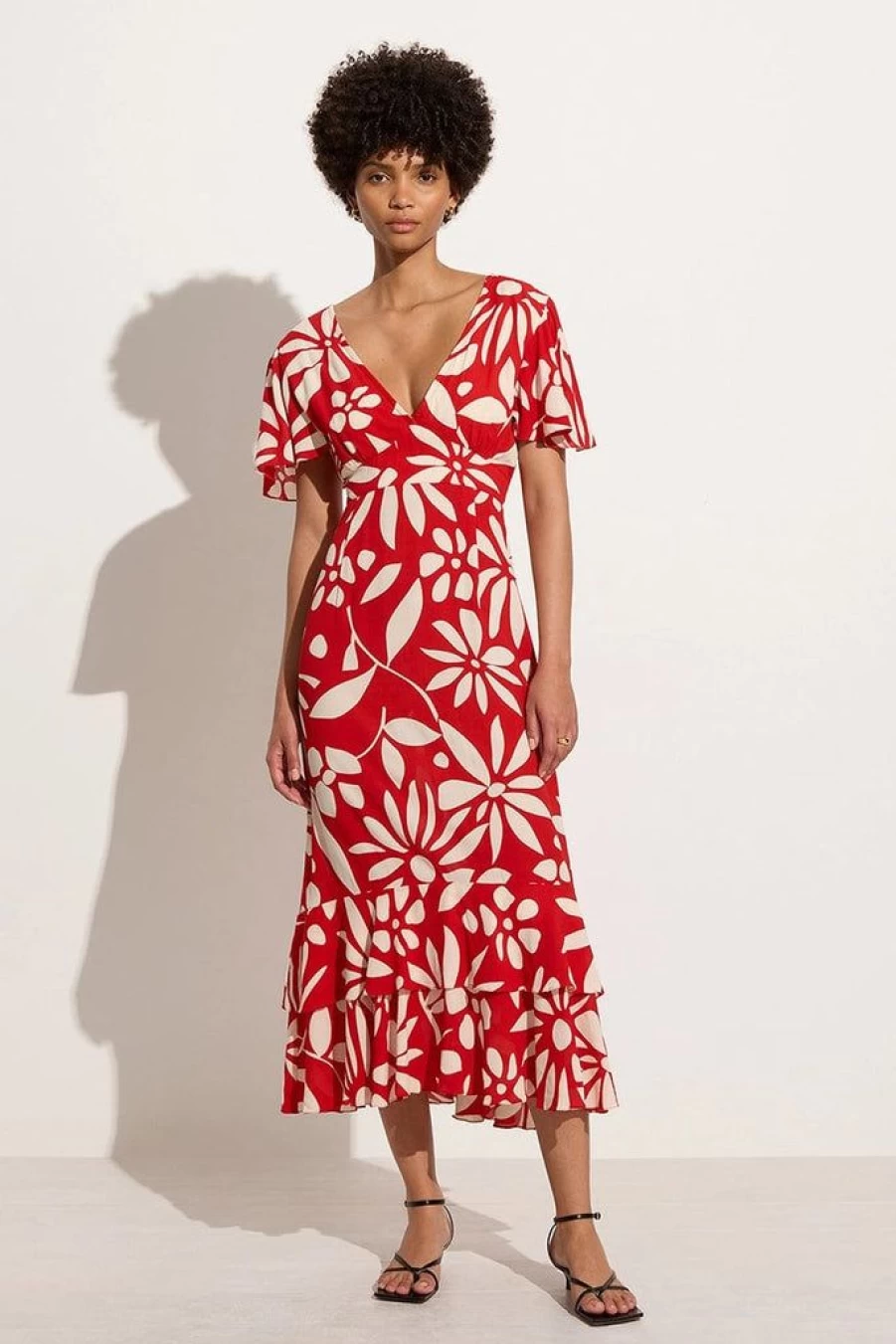 Faithfull The Brand San Isidro Floral Midi Dress - De La Paz Boho Summer Dress