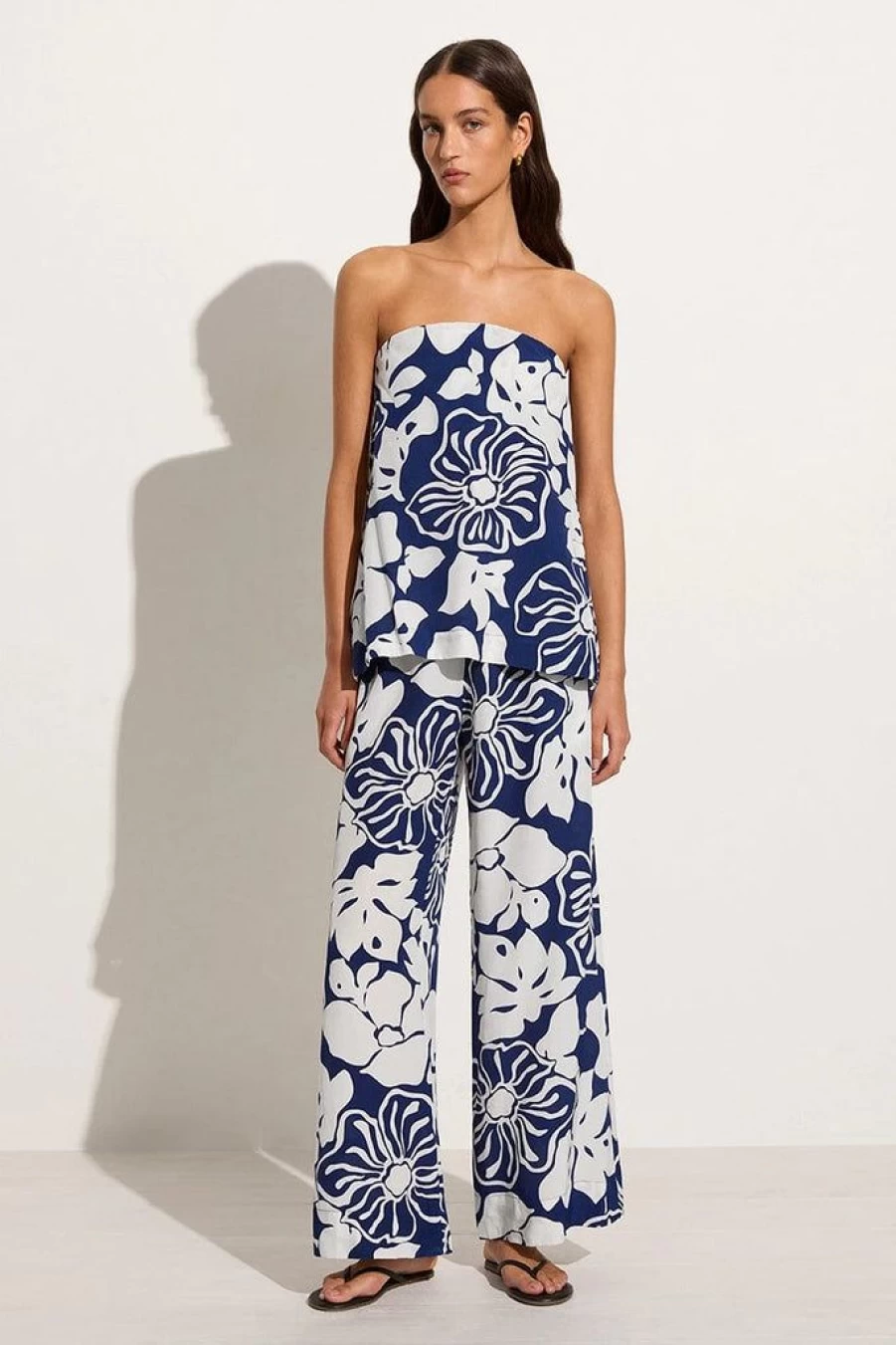Faithfull The Brand Kartika Mica Floral Print Navy Pants