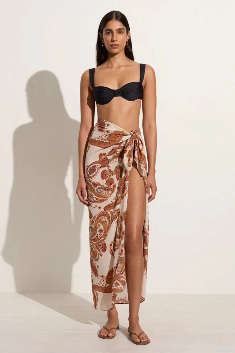 Faithfull The Brand Vicenza Alessia Paisley Printed Beach Pareo Sarong Wrap