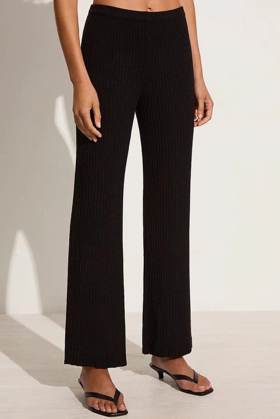 Faithfull The Brand Santi Pant - Women's Black High-Waisted Wide Leg Trousers