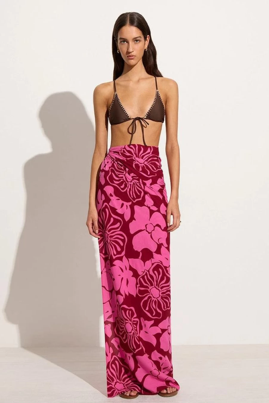 Faithfull The Brand Flavia Pareo - Mica Floral Pink Beach Cover-Up