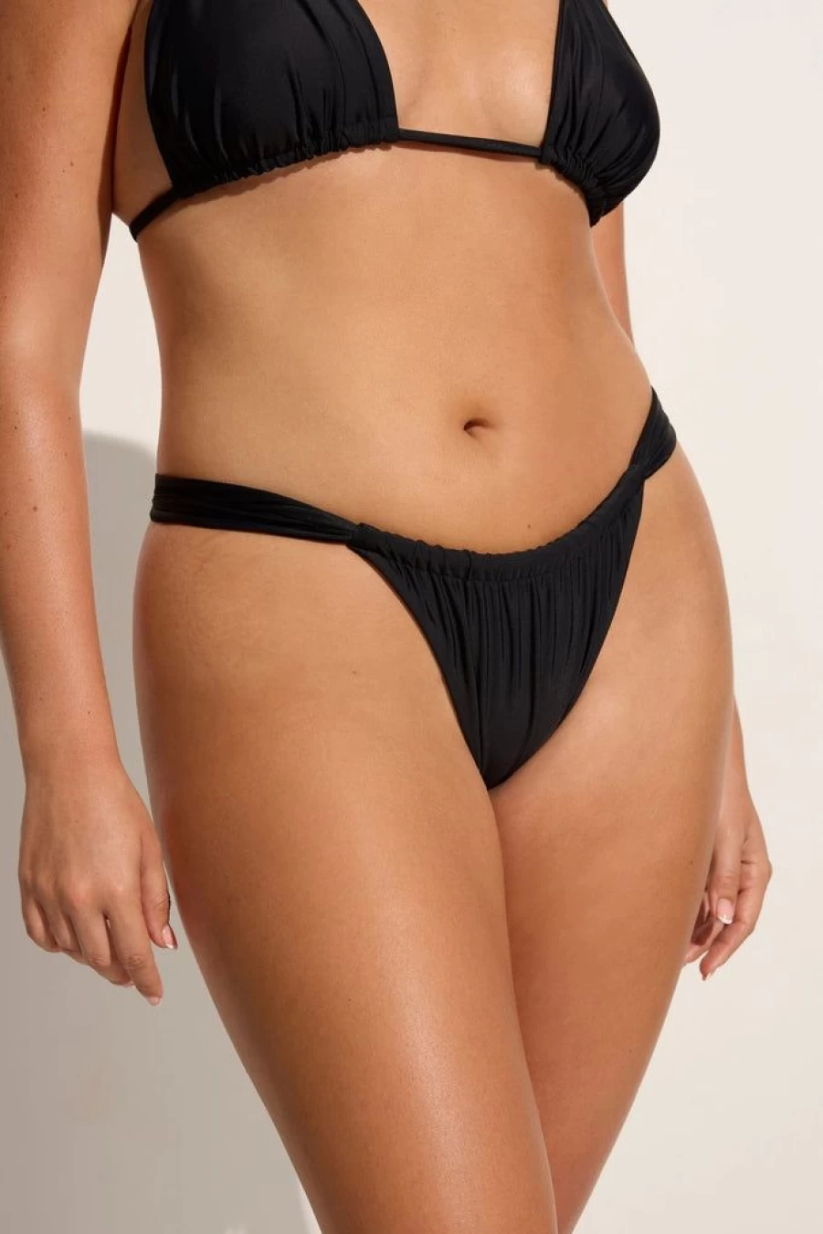 Faithfull The Brand Andez Black Bikini Bottoms - Women's Swimwear High Waisted