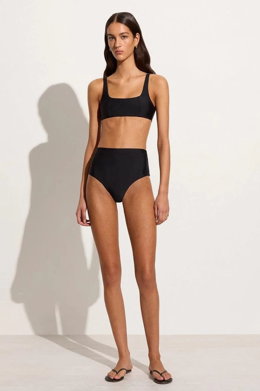 Faithfull The Brand Afonso Black Bikini Bottoms - Women's Swimwear High Waisted