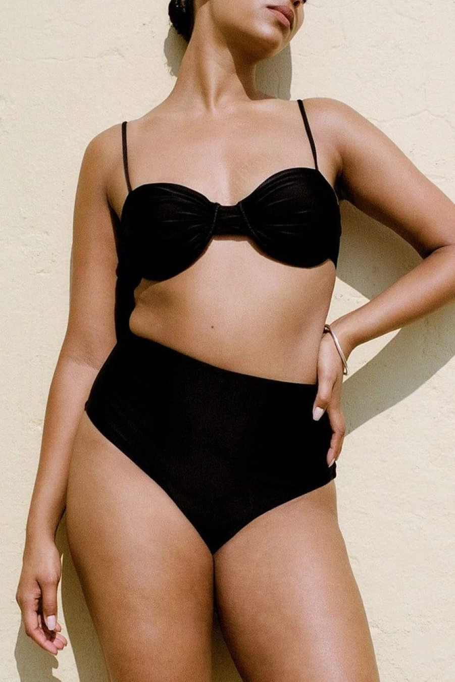 Faithfull The Brand Afonso Black Bikini Bottoms - Women's Swimwear High Waisted