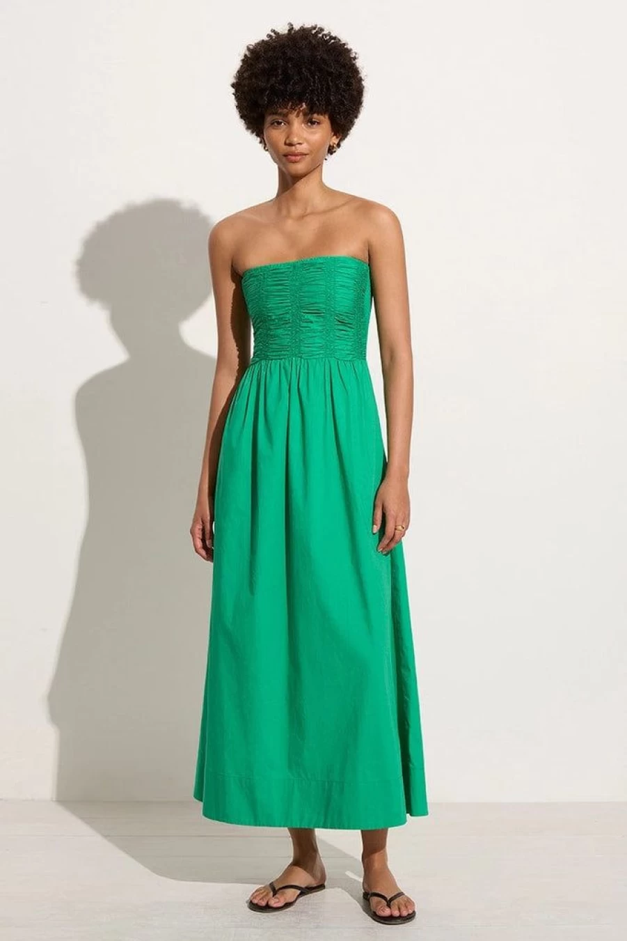 Faithfull The Brand Dominquez Verde Midi Dress - Women's Boho Floral Summer Dress