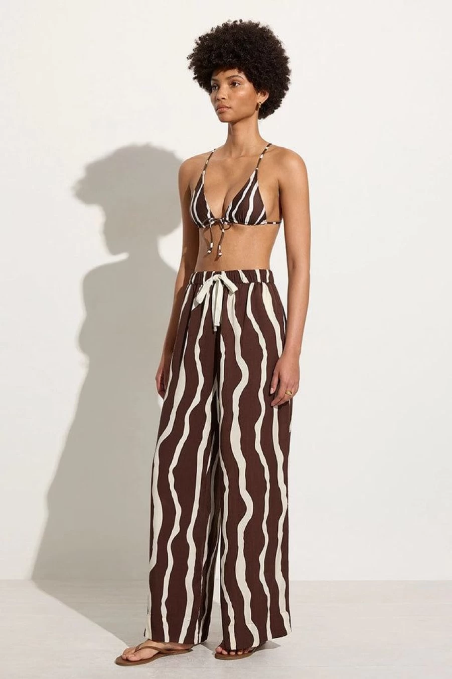 Faithfull The Brand Simena Pant La Tuza - Women's High-Waisted Linen Blend Wide-Leg Trousers
