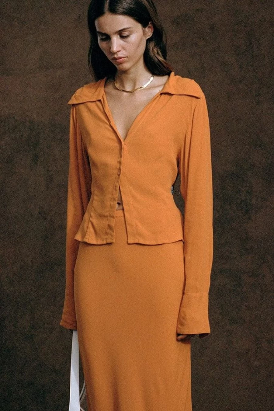 Faithfull The Brand Serrador Orange Shirt - Stylish Women's Top for Summer Fashion