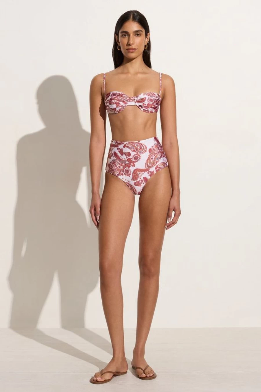 Faithfull The Brand Stefania Bikini Top - Alessia Paisley Print Women's Swimwear