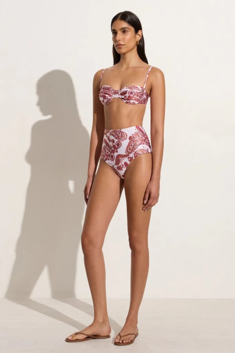 Faithfull The Brand Stefania Bikini Top - Alessia Paisley Print Women's Swimwear