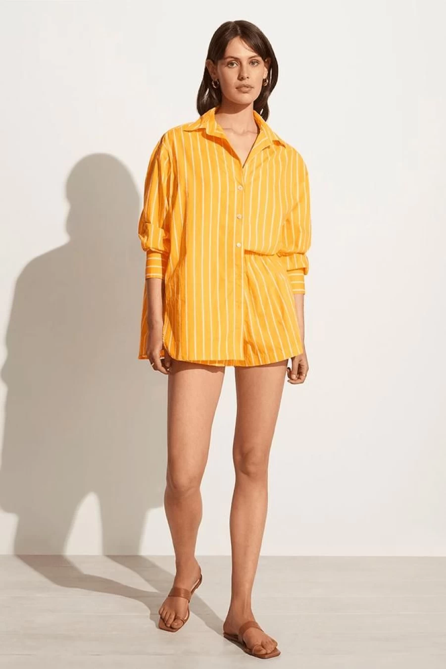Faithfull The Brand Elva Adia Stripe Print Citrus Shorts - Final Sale